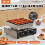 VEVOR Poffertjespfanne 850W – Mini-Pancake Maker für 9 Poffertjes mit Temperaturregelung – Bild 2
