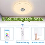 YRHome 36W LED Deckenleuchte mit Sternenhimmel, RGB Farbwechsel & Bluetooth Lautsprecher – Bild 4