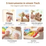 Holz-Schlagzeug Baby Musikspielzeug mit Xylophon & Percussion – Montessori Musikinstrumente – Bild 3
