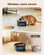 VKIMISS Katzenbrunnen 3.2L Kabellos mit Bewegungsmelder – Intelligenter Wasserspender für Katzen – Bild 2