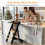 COSYLAND Lernturm ab 1 Jahr – Höhenverstellbar, klappbar & sicher aus Bambus – Bild 3