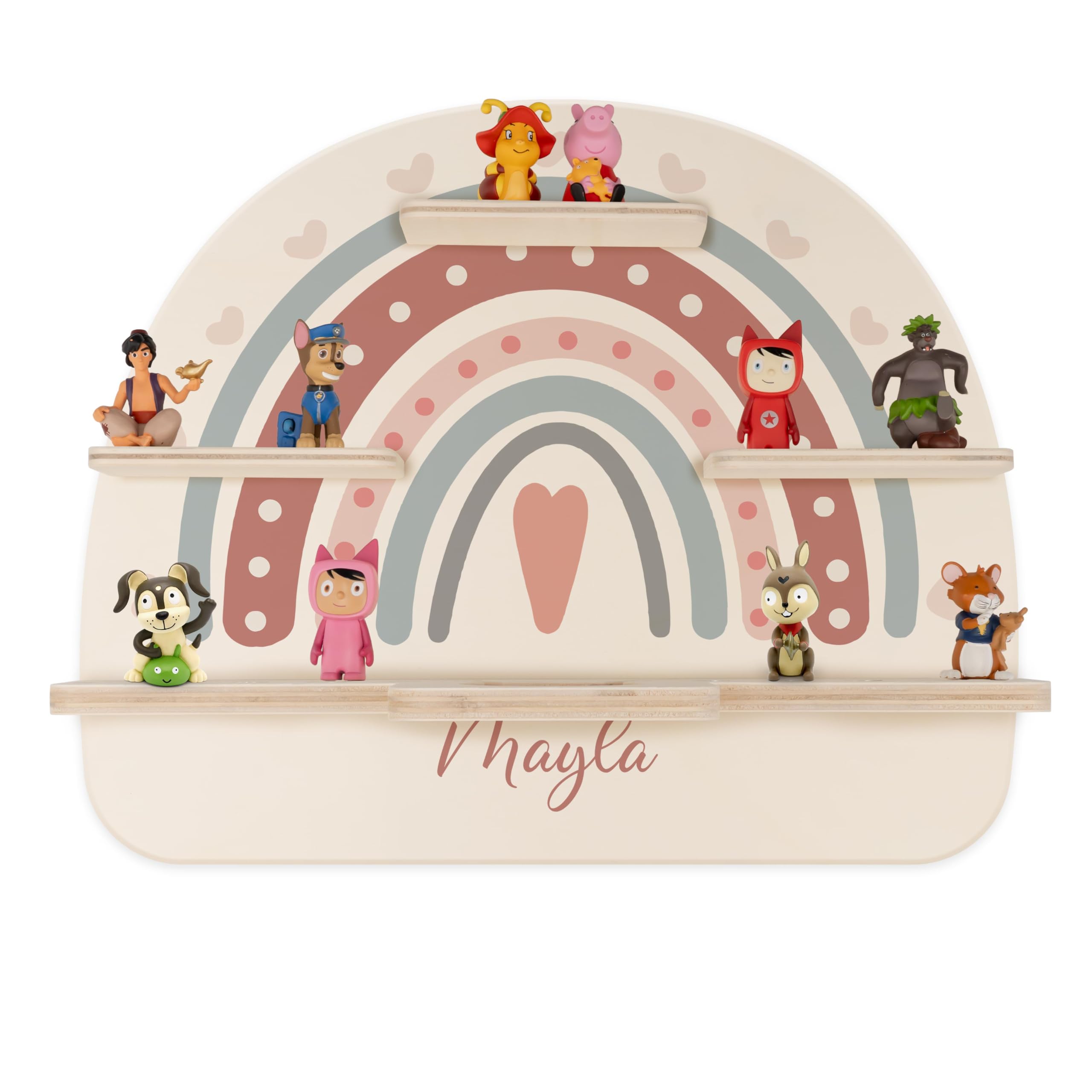 Kidsmood Tonie Regal mit Namen – Personalisiertes Wandregal für Musikbox & Hörfiguren