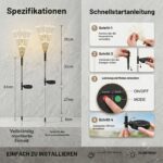 Dekofun Solar Feuerwerk Gartenleuchten 2er Set mit 120 LED – 8 Modi Solarstecker – Bild 2