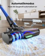 SunSare Akkustaubsauger 650W/55kPa – Kabelloses Hochleistungs-Reinigungssystem mit Biegerohr – Bild 8