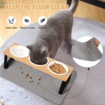 Lannvan Katzennapf 3er Set – Ergonomische Futterstation mit Keramik & Bambus für Katzen – Bild 5