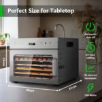 oiyocemo Dörrautomat Edelstahl 6 Etagen – Dehydrator mit Temperaturregler 30-90°C & Timer – Bild 2