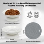 YIQOGAME Katzennapf-Set 2er erhöhte Keramiknäpfe mit Anti-Rutsch-Matte – Bild 4