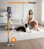 CHEBIO Akku Staubsauger 50KPA/600W mit Anti-Tangle-Bürste – 75 Min Laufzeit für Tierhaare – Bild 5