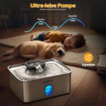 SIBAYS 15L Edelstahl Trinkbrunnen für Hunde & Katzen – Ultra-leise Wasserschale mit LED & 5-stufiger Filterung – Bild 5