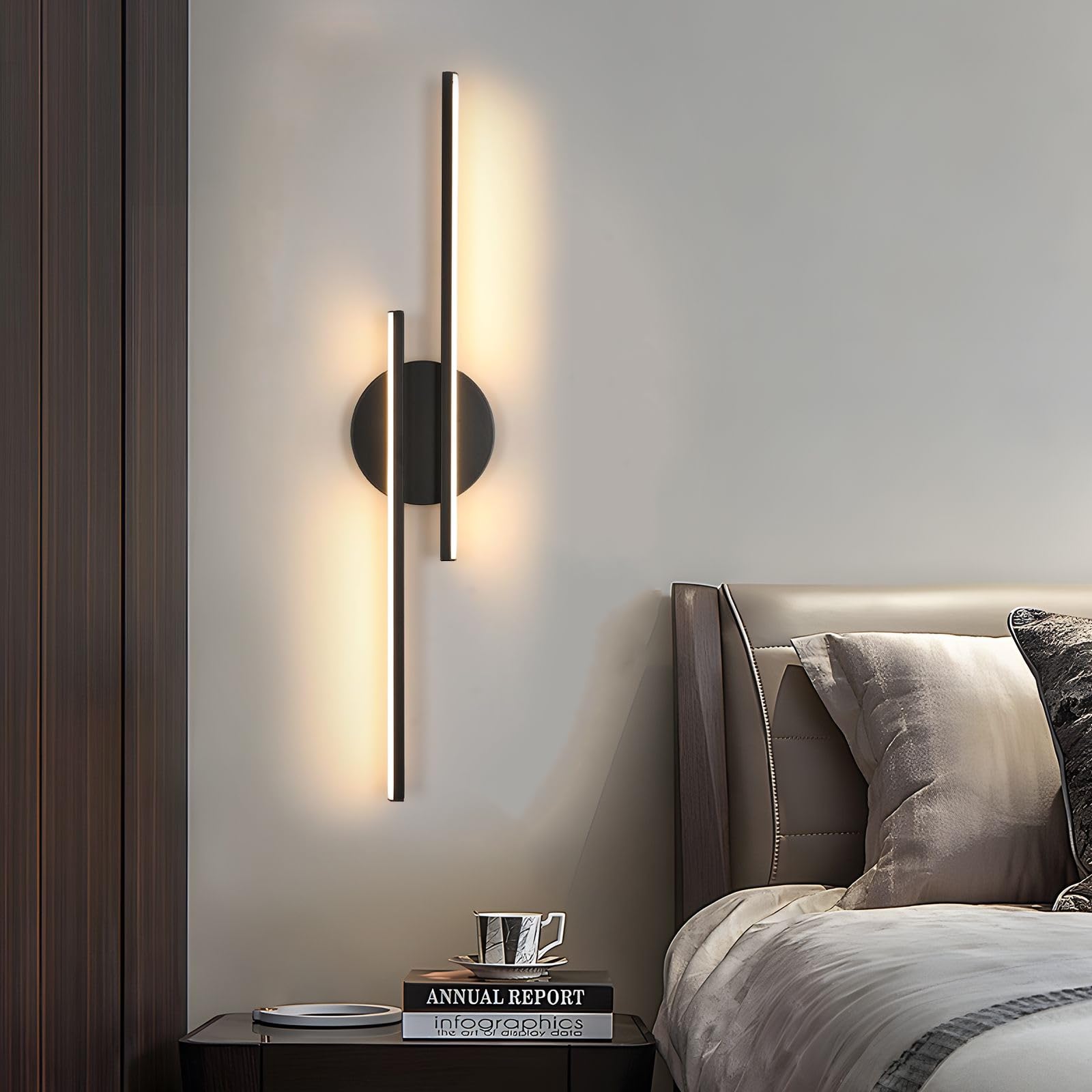 Mckalen 60cm LED Wandleuchte 24W 2700lm – Modernes Wandlicht Warmweiss 3000K
