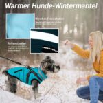 Savlot Hundemantel mit Fleecefutter & integriertem Geschirr – Wasserdichte Winterjacke für Hunde – Bild 5