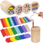 Haozozo 4-in-1 Montessori Holzspielzeug ab 1 Jahr – Motorik & Lernspielzeug für Kleinkinder