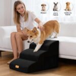 Thihome Haustiertreppe 3 Stufen – Gelenkschonende Hundetreppe für Sofa & Bett bis 22,7 kg – Bild 8