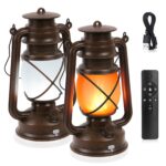 Shinmax LED Laternen 2er Set – Wiederaufladbar mit Flammeneffekt & Fernbedienung
