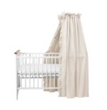balbina Baldachin 240 x 165 cm aus 100% Baumwolle – Betthimmel mit Rüsche für Kinderbett