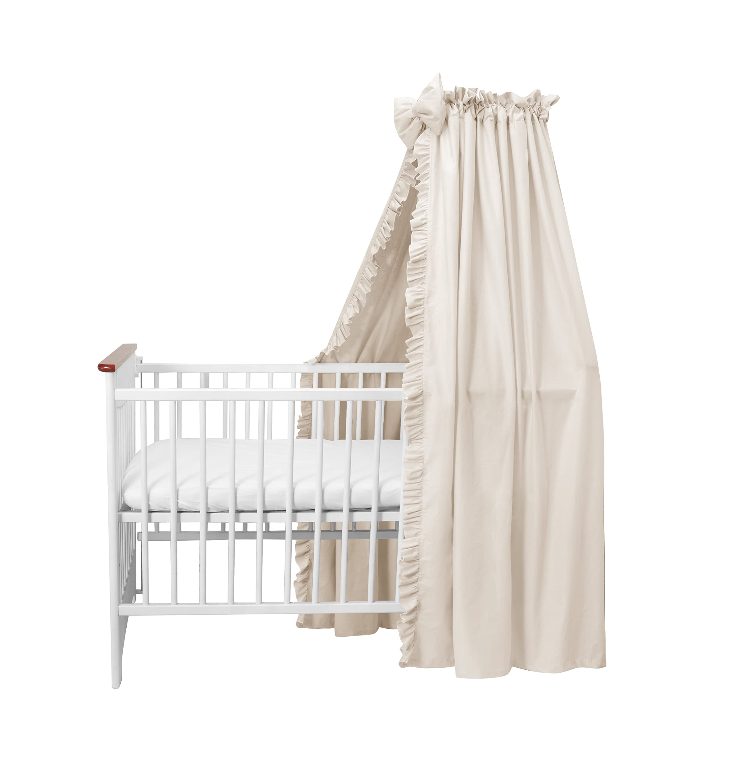 balbina Baldachin 240 x 165 cm aus 100% Baumwolle – Betthimmel mit Rüsche für Kinderbett