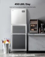 VEVOR Kommerzielle Eismaschine 204 kg/Tag – Edelstahl Eisbereiter mit Selbstreinigung für Gastronomie – Bild 3