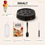 RANJI Pancake Maker 800 W – Elektrische Maschine für 14 Mini Pancakes mit Antihaftbeschichtung – Bild 3