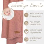 DIKOS Babydecke 75×100 cm Bio-Baumwolle – Kuscheldecke für Neugeborene in Altrosa – Bild 4