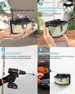 Aootek 4er Set Solarlampen mit Bewegungsmelder – 120 LED Sicherheitsstrahler für Garten – Bild 5