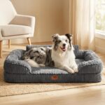 EHEYCIGA Orthopädisches Hundebett 91x68cm – Memory Foam Hundesofa mit Nackenstütze