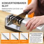 JOVANT Elektrischer Messerschärfer 3-in-1 – Profi-Schärfen für alle Küchenmesser – Bild 4