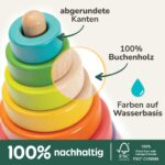 Merle Toys® Holz-Stapelturm mit 8 Ringen – Montessori Spielzeug ab 1 Jahr – Bild 6