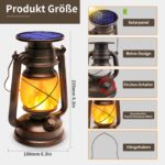 Shinmax Solar-Hängeleuchte mit Flammeneffekt – IP44 Retro Sturmlaterne für Garten & Balkon – Bild 7