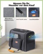 morpilot Katzentransportbox 44x31x34cm – Tragbare Transporttasche für Katzen bis 7kg – Bild 5