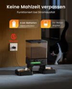oneisall 5L Futterautomat mit 2 Edelstahlnäpfen – Automatische Katzenfütterung mit Timer & Sprachaufnahme – Bild 7