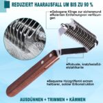 onebarleycorn Doppelseitige Unterfellbürste 17+9 Klingen – Entfilzung & Trimmen für Hunde & Katzen – Bild 3