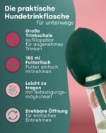 emmi-PET 2-in-1 Hundetrinkflasche 600 ml mit Futterbehälter – Auslaufsicher für Reisen & Outdoor – Bild 2