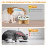 HAPPY HACHI Keramik Anti-Schling Katzennapf Erhöht – Slow Feeder mit Rutschfest für Katzen – Bild 4