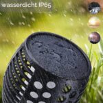 GEYUEYA Solarfackeln 2er Set 80cm – Flackernde LED Gartenleuchten mit IP65 Wasserschutz – Bild 4
