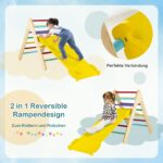 COSTWAY Kletterdreieck mit Rutsche – Holz Klettergerüst für Kleinkinder ab 1 Jahr – Bild 5