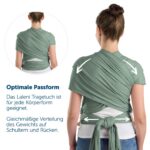 Laleni Babytragetuch 5,10 m Baumwolle – Ergonomisches Tragetuch ab Geburt bis 15 kg – Bild 5