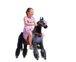 Ponnie Ebony M Reitpferd mit Rollen – Mechanisches Spielpferd für Kinder 5-12 Jahre