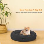 HMTOPE Hundebett Ø60cm Dunkelgrau – Rundes Donut-Design mit Angstabbau für kleine Hunde – Bild 8