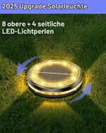 Bzavor 18er Set IP65 Solar Bodenleuchten – 12 LED-Perlen für helle Gartenbeleuchtung – Bild 2