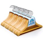 Homewit 24er-Set Kinderkleiderbügel Holz 30cm – 360° Drehbarer Haken für Babys & Kinder