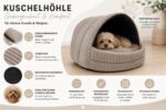 Odolplusz Hundehöhle Grösse M – Exklusives Hundehaus aus Cord mit Kissen – Bild 3