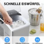 Citybee Eiswürfelmaschine 12kg/24h – Selbstreinigend mit 2 Grössen für Küche & Büro – Bild 5