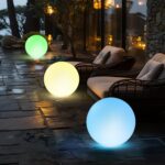 Omdekor Solar-Kugelleuchte 30cm RGB – Dimmbare Gartenleuchte IP66 mit Fernbedienung – Bild 5