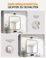 Hommie LED-Spiegelleuchte 30 cm mit Schalter – Neutralweiss 4000K Badbeleuchtung IP44 – Bild 3