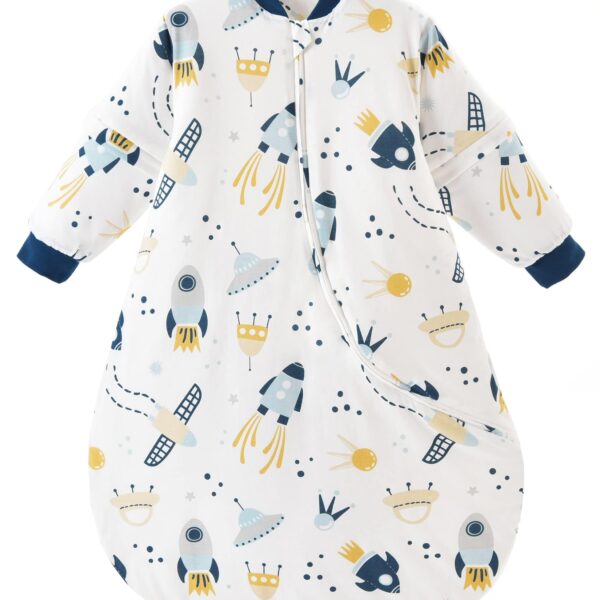 Chilsuessy Babyschlafsack 75-90 cm mit abnehmbaren Ärmeln – Bio-Baumwolle Winterschlafsack