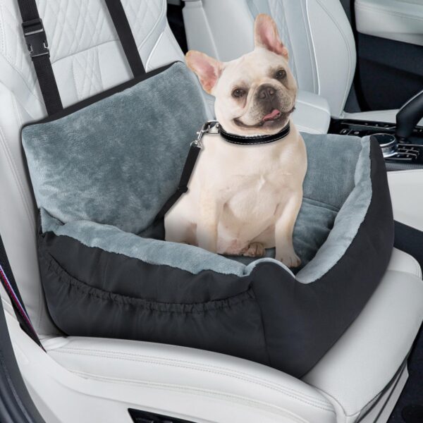 Lannvan Hundeautositz für kleine Hunde – Sicherer Autositz mit Sicherheitsgurt & Waschbarem Kissen