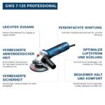 Bosch Professional GWS 7-125 Winkelschleifer 720 W – Kompakt & ergonomisch für präzise Trennarbeiten – Bild 3