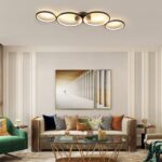 GBLY LED Deckenleuchte 88cm mit 4 Ringen – Dimmbar & Fernbedienung für Wohnzimmer – Bild 8