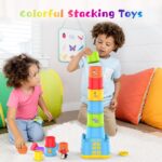 MOONTOY Stapelbecher ab 1 Jahr mit 19 Teilen – Montessori Lernspielzeug für Babys – Bild 3