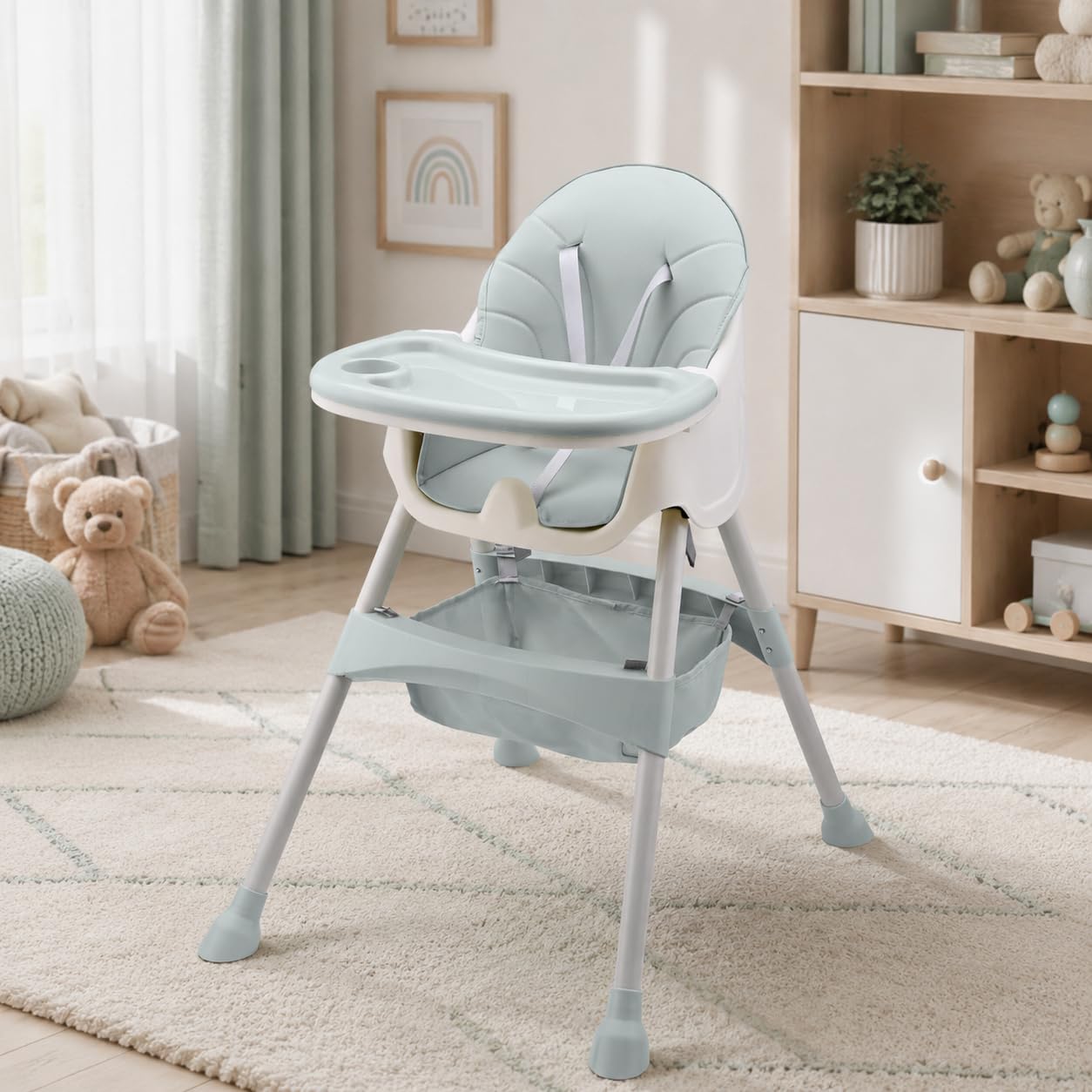 Baby Vivo 2in1 Kinderhochstuhl Oscar – Hochstuhl & Stuhl in Türkis für Babys & Kleinkinder